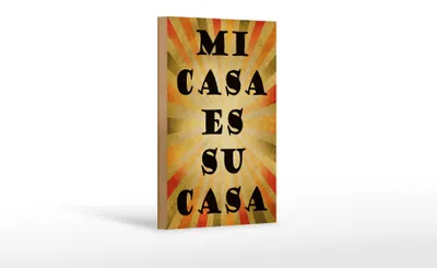 Produktbild von Holzschild Spruch 12x18cm mi casa es su casa mein Haus euer
