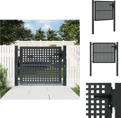 Zdjęcie produktu dla vidaXL Brama ogrodowa stalowa antracyt 105x125 cm - Bramy ogrodowe