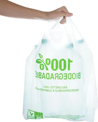 Productafbeelding van Biologische Afvalzakken 10L - Composteerbare Vuilniszakken met Handvat - 100 Stuks