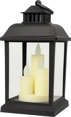 Obrázek produktu pro eCa LAMP54WZ2 Dekorační LED lucerna se svíčkami 23 cm, černá
