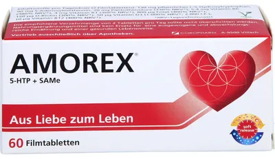 Zdjęcie produktu dla AMOREX 5-HTP i SAMe Tabletki powlekane z miłości do życia, 60 szt. tabletek