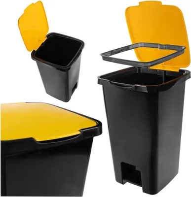 Obrázek produktu pro Systém třídění odpadu – odpadkové koše 45 l – sada 3 ks – pro třídění odpadu – zelený/žlutý/modrý
