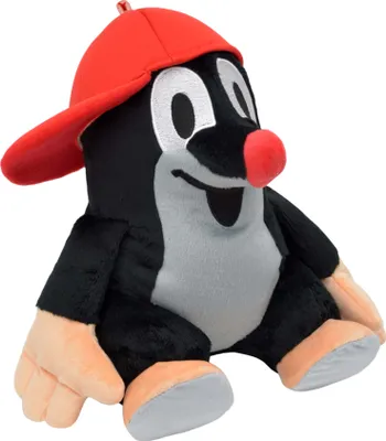Obrázek produktu pro Plyšák Krtek s kšiltovkou 31 cm, černý / červený, 44902F