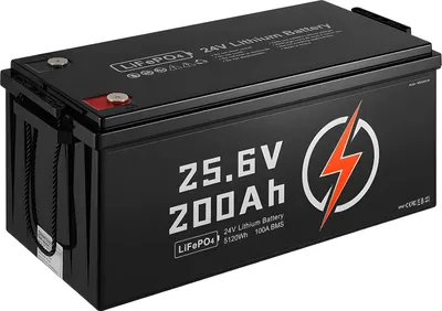 Produktbild von SucceBuy 24 V 200 Ah LiFePO4 Lithiumbatterie mit integriertem 100 A BMS, langlebiger Akku mit Untertemperaturschutz, über 4000 Ladezyklen, max. Kapazität von 5120 Wh, ideal für Wohnmobile, Camper, Trolling-Motoren und Marineanwendungen