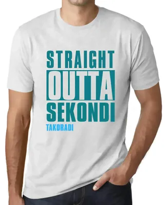 Produktbild von Herren Grafik T-Shirt Straight Outta Sekondi Takoradi Öko-Verantwortlich Vintage Jahrgang Kurzarm Lustige Druck Geburtstag Geschenk Mann
