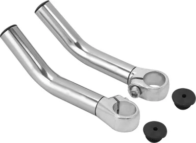 Image de 1 paire d'embouts de guidon en aluminium, couleur argent – légers et résistants – pour VTT, vélo de course et vélo de ville – guidon de 22,2 mm