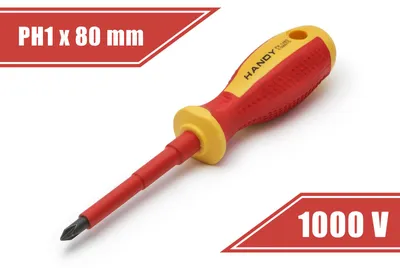Immagine prodotto di Cacciavite Phillips isolato PH1 x 4,5 x 80 mm - 1000V, magnetico, VDE [10567].