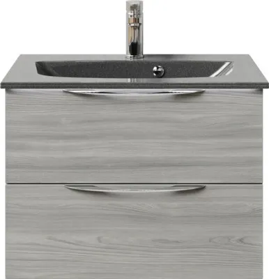 Produktbild von Badmöbel-Set Pelipal Sunline 300 BxHxT 67 x 49,9 x 48 cm Frontfarbe grau Badmöbelset 2-teilig mit Waschtisch Mineralmarm