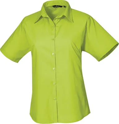 Produktbild von Premier Workwear Damen Popeline Bluse kurzarm PR302 lime 46 (XXL/18)
