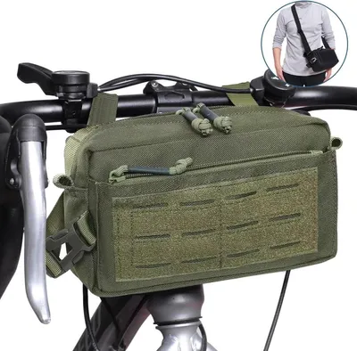 Produktbild von Fahrradlenkertasche mit Schulterriemen - Multifunktional und wasserdicht