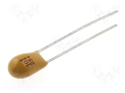 Produktbild von 10x Kondensator: Tantal 25VDC 10uF 20% THT -55÷85°C 2,54mm Tantal-Kondensatoren