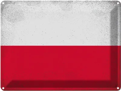 Produktbild von vianmo Blechschild 30x40 cm Polen Poland Flagge Fahne Wappen