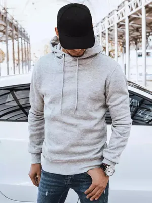 Produktbild von Dstreet Herren-Kapuzenpullover mit Kapuze Eeniza hellgrau XXL