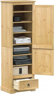 Produktbild von Design Kleiderschrank Corona 55x38x170 cm Massivholz Kiefer, Kleiderschränke 2024 Neu