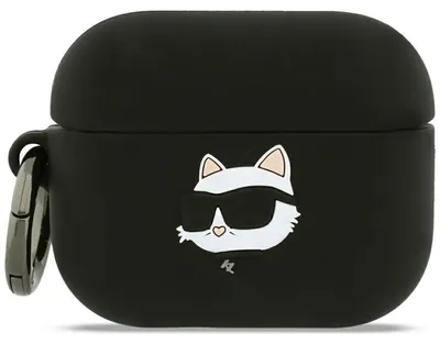 Obrázek produktu pro Silikonový kryt Karl Lagerfeld Choupette Head 3D – AirPods Pro 3 (černý)