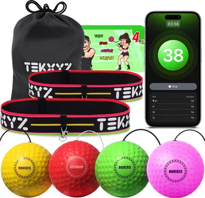 Image de Reflexball : Pack familial - 4 balles de réaction pour l'entraînement de la coordination et des réflexes