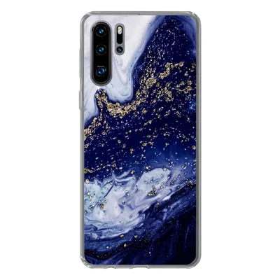 Produktbild von MuchoWow® Handyhülle Schutzhülle Hülle für Huawei P30 Pro Marmor - Gold - Natursteine Silikon Softcase Handy Hülle - Schutzdeckel