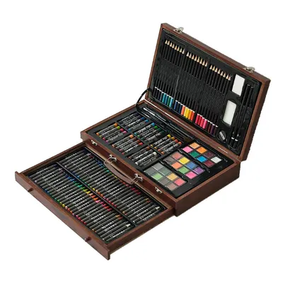 Produktbild von 140-teiliges Deluxe-Kunstset mit 2 Zeichenblöcken, Acrylfarben,Buntstiften,Farbstiften,Kunstbedarf für Erwachsene,Jugendliche und Künstler,Malzubehör