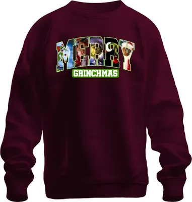 Immagine prodotto di Merry Grinchmas Grinch Natale divertente regalo retrò unisex felpa pullover, Borgogna, L