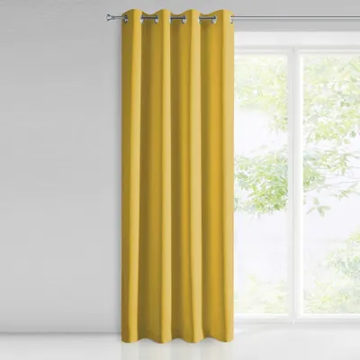 Verdunkelungsvorhang mit Ösen, Senfgelb, 135x250 cm, Polyester