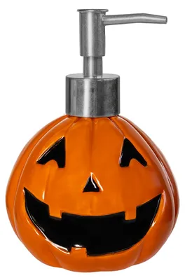 Produktbild von Lustiger Halloween Kürbis Keramik Seifenspender als Geschenkidee, KI-generiertes Bild