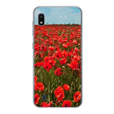 Produktbild von MuchoWow® Handyhülle Schutzhülle Hülle für Samsung Galaxy A10 Eine Wiese voller Mohnblumen Silikon Softcase Handy Hülle - Schutzhülle