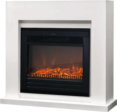 Image de Xaralyn cheminée électrique - Evita - blanc bois - 1500 Watt chauffage - avec télécommande - cheminée encastrable incluse - cheminée décorative