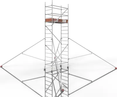 Image de ALTEC Rollfix 2.0 500, avec roulettes (Ø 125 mm) et 4 stabilisateurs triangulaires, Germany - Echafaudage de chantier