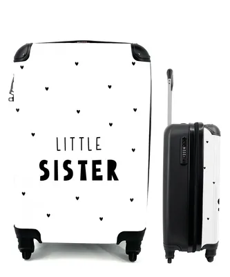 Produktbild von MuchoWow® Koffer Handgepäck Trolley Rollkoffer Kleine Reisekoffer mit 4 Rollen - Mädchen - Kleine Schwester - Sprichwörter - Zitate - Cabin Size < 55x40x23 cm & 55x40x20 cm - Fotokoffer - Kabinenkoffer - Boardgepäck - Reise-Box - Reisekoffer - Reisegepäck - Koffer mit Bild - Trolley für Kinder