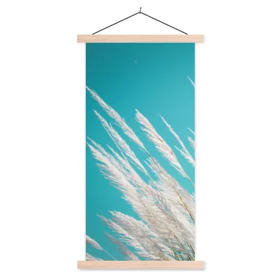 Produktbild von MuchoWow® Textilposter Pampasgras - Pflanze 60x120 cm mit holzfarbenen Rahmen - Holz