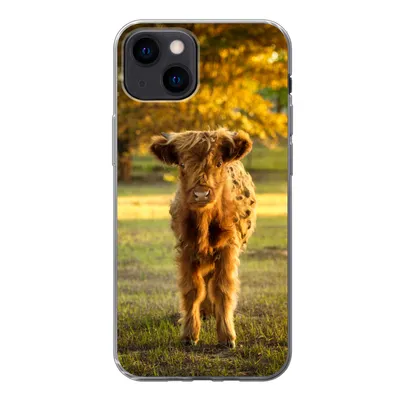 Produktbild von MuchoWow® Handyhülle Schutzhülle Hülle für iPhone 13 mini Schottischer Highlander - Kalb - Herbst Silikon Softcase Handy Hülle - Softcase
