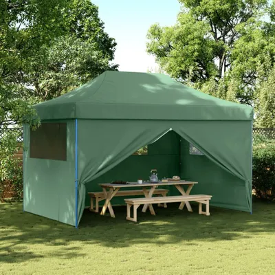 Produktbild von PUEAZU Partyzelt Faltbar Pop-Up mit 4 Seitenteilen Grün - Pavillons & Partyzelte &43307
