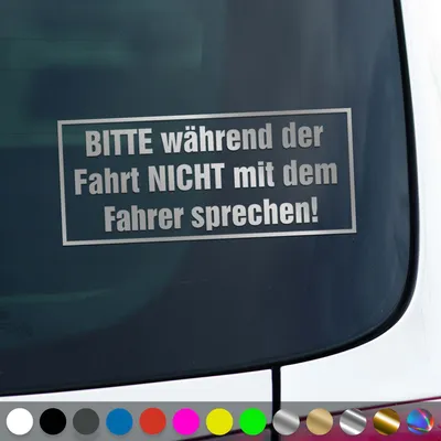 Produktbild von PantherPixel Fahrer Aufkleber Während Der Fahrt Nicht Sprechen Sticker Auto Geschenkidee Farbe Silber