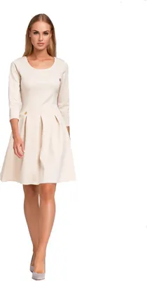 Immagine prodotto di Abito da donna mini abito classico a campana; beige/L/40