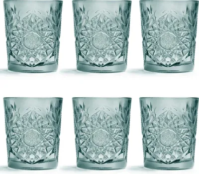 Immagine prodotto di Bicchiere Libbey Hobstar - Verde - 355 ml / 35,5 cl - Set da 6 - Design vintage - Lavabile in lavastoviglie - Alta qualità