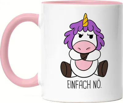 Produktbild von Einfach Nö Tasse Rosa Lustig Einhorn unhöflich Spruch Geschenk Kollege Kollegin Büro-Tasse