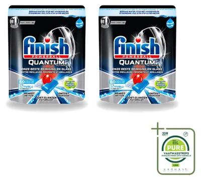 Produktbild von 2 x Finish Powerball Quantum Ultimate Geschirrspültabs - Ontvetter - Großpackung - 2 Stücke