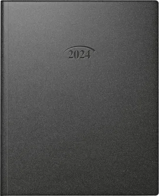 Wochentimer 2024, 2 Seiten pro Woche, 21 x 26 cm, schwarz