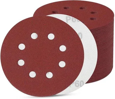 Produktbild von 80 Stück Schleifpapier 125 mm Klebeband, Schleifscheiben 8 Löcher, exzentrisches Rundschleifpapier (80 Stück 60 Grit)