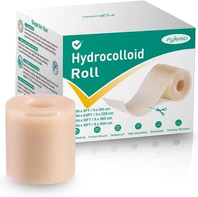 Produktbild von Famanu Hydrocolloid-Verbandrolle 5 cm x 150 cm - Wasserfest und hochabsorbierend für schnelle Wundheilung