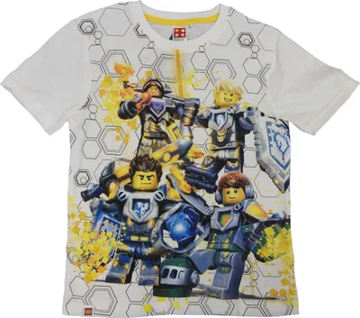 Zdjęcie produktu dla Koszulka dziecięca Lego NEXO Knights, model rycerski, dla chłopców, krótki rękaw, kolor: biały, rozmiar: 128