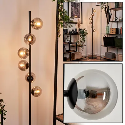 Produktbild von Garaguso Stehlampe aus Metall/Glas in Schwarz/Rauchfarben