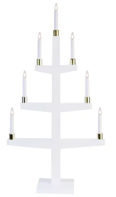 Produktbild von Best Season LED-Fensterleuchter "Halla" 7 warmwhite LED Material: Eiche, Farbe: weiss, ca. 90 x 47  cm, 259-88