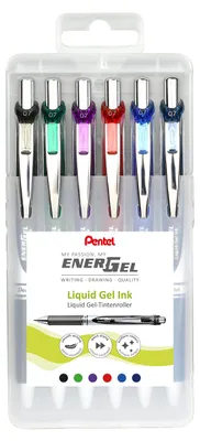 Produktbild von Pentel EnerGel BL77 0.7mm 6er Set sortiert Gelschreiber schnell Schule Büro