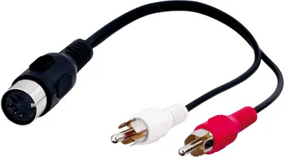 Obrázok produktu pre Goobay 50004 Adaptér zvukového kábla, zásuvka DIN na stereofónny konektor RCA, 0,2 m - zásuvka DIN 180° (5-pin) > 2x konektor RCA (audio ľavý/pravý)