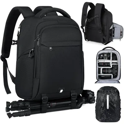 Immagine prodotto di Zaino impermeabile per fotocamera con scomparto per laptop fino a 15,6 pollici