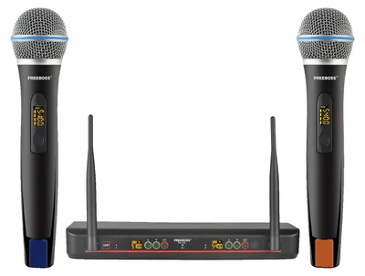 Obrázek produktu pro Bezdrátový mikrofon, dynamický UHF, ruční provedení, 2 mikrofony
