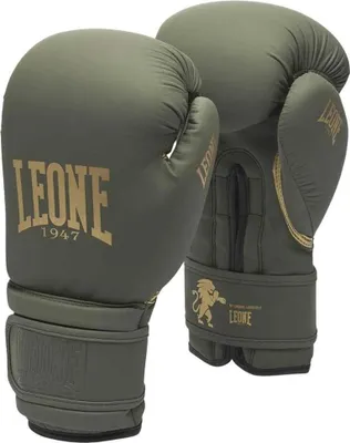 Zdjęcie produktu dla Leone1947 Czarno-złote rękawice bokserskie ze sztucznej skóry Zielone 16 oz Zielone 16 oz