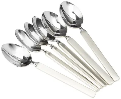 6 Teelöffel aus Edelstahl, hochglanzpoliert, 14,5 cm