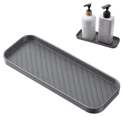 Image de Organisateur pour égouttoirs, gris, en silicone